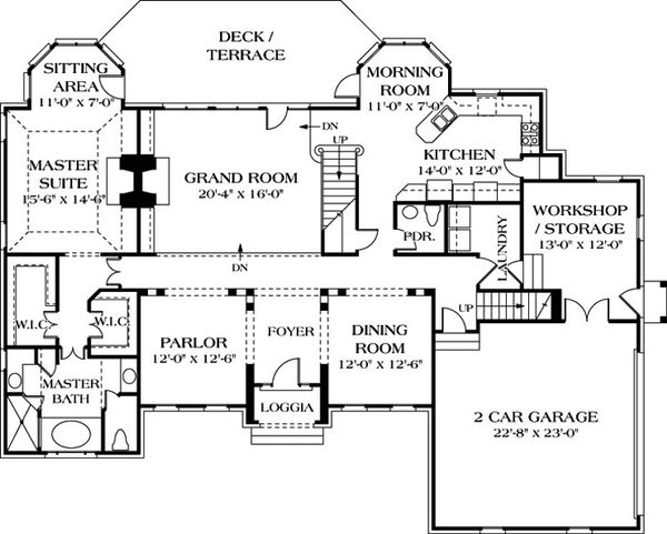 Dream House Plan - Traditional Floor Plan - Main Floor Plan #453-38