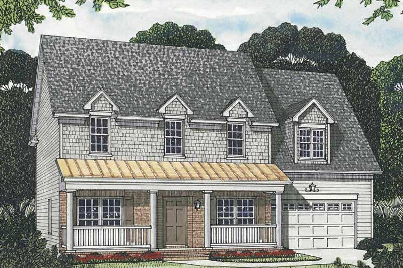 Architectural House Design - Exterior - Front Elevation 3 for Traditional House Plan #453-553 - 4 bed, 3.5 bath