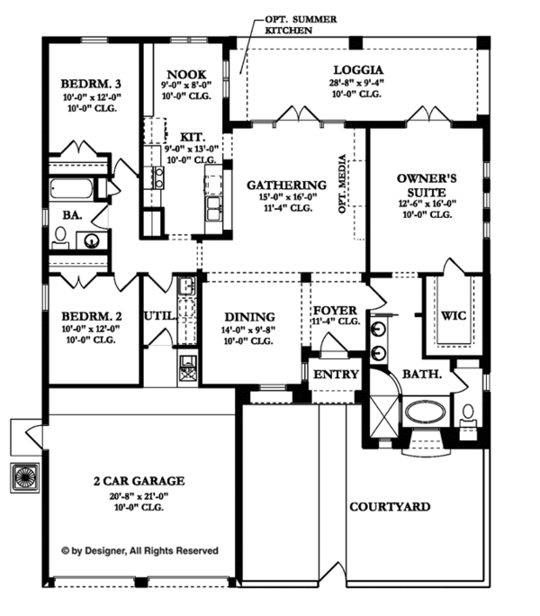 House Plan Design - Mediterranean Floor Plan - Main Floor Plan #1058-5