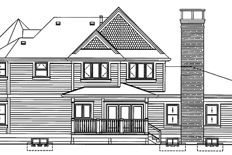 Dream House Plan - Exterior - Rear Elevation for Victorian House Plan #47-1027 - 4 bed, 2.5 bath