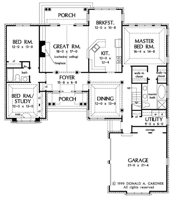 House Plan Design - Ranch Floor Plan - Main Floor Plan #929-523