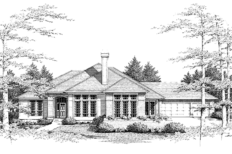 Home Plan - Prairie Exterior - Front Elevation Plan #48-772