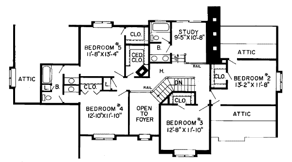 European Floor Plan - Upper Floor Plan #312-773
