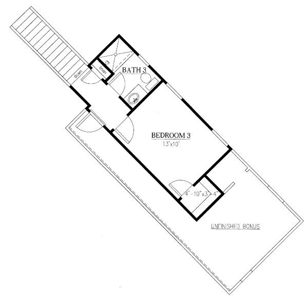 Traditional Floor Plan - Upper Floor Plan #437-106