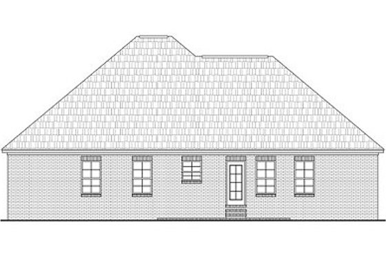 Exterior - Rear Elevation for Traditional House Plan #21-215 - 3 bed, 2 bath