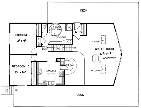 Home Plan - Contemporary Floor Plan - Main Floor Plan #60-922