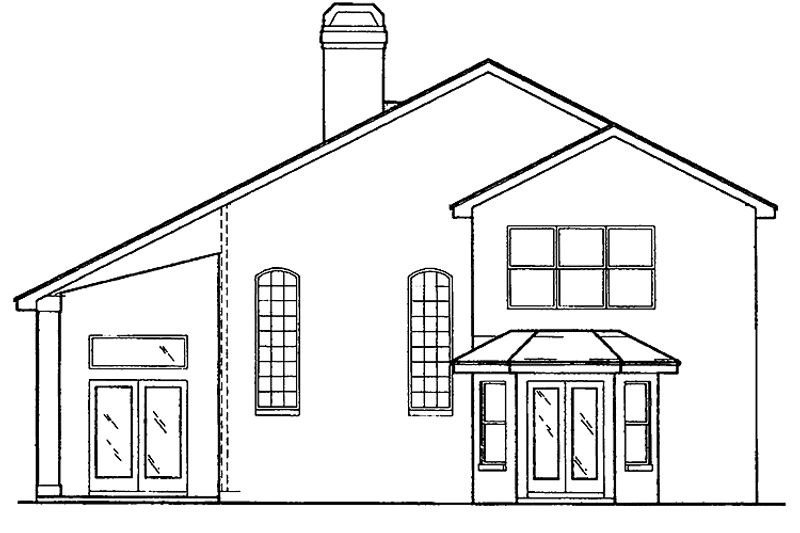 Home Plan - Exterior - Rear Elevation for Mediterranean House Plan #417-553 - 3 bed, 3.5 bath