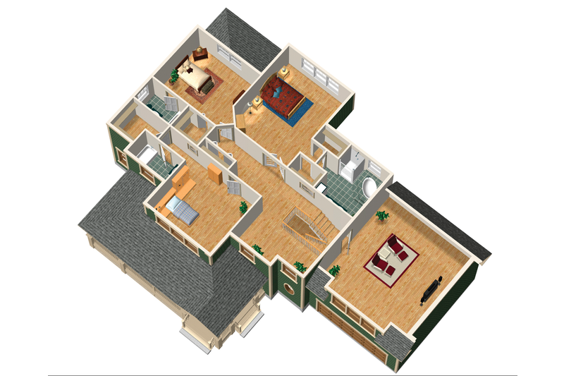 Architectural House Design - Floor Plan - Upper Floor 1 for Country House Plan #25-4666 - 3 bed, 3 bath