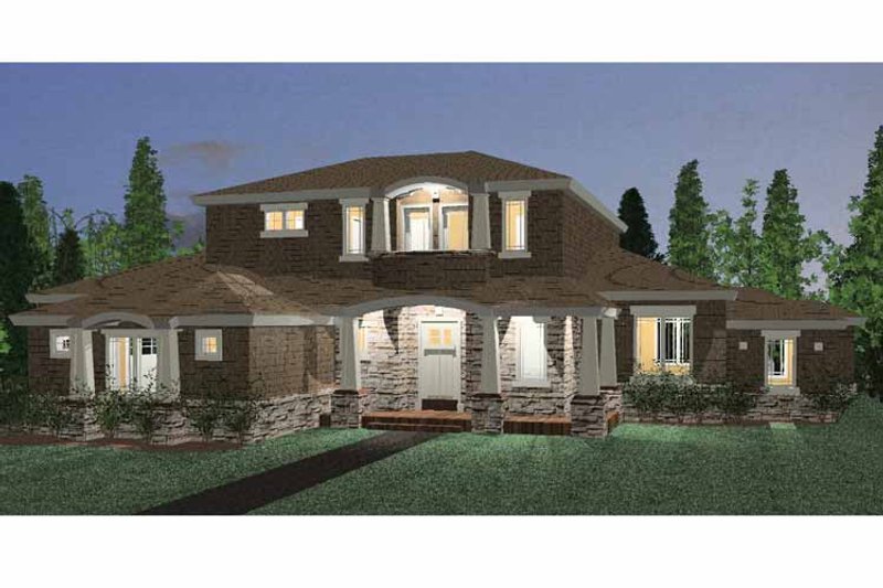 Home Plan - Exterior - Front Elevation 3 for Prairie House Plan #937-37 - 3 bed, 2.5 bath