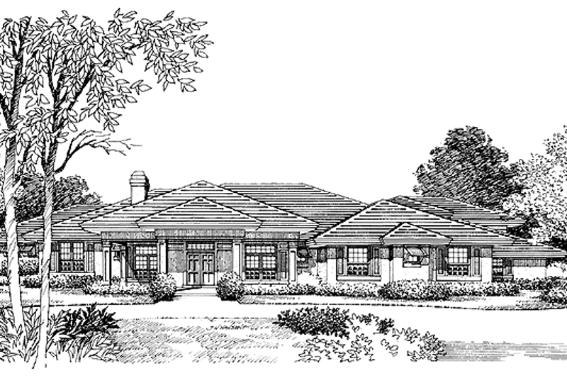 Dream House Plan - Prairie Exterior - Front Elevation Plan #417-619