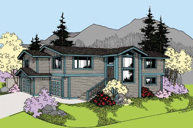 House Blueprint - Contemporary Exterior - Front Elevation Plan #60-1010