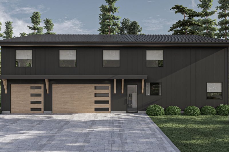 Dream House Plan - Exterior - Rear Elevation for Modern House Plan #455-456 - 4 bed, 3.5 bath
