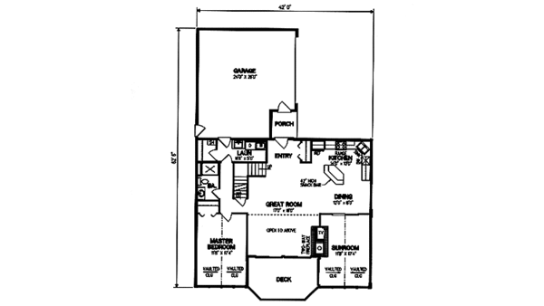 Architectural House Design - Prairie Floor Plan - Main Floor Plan #984-3