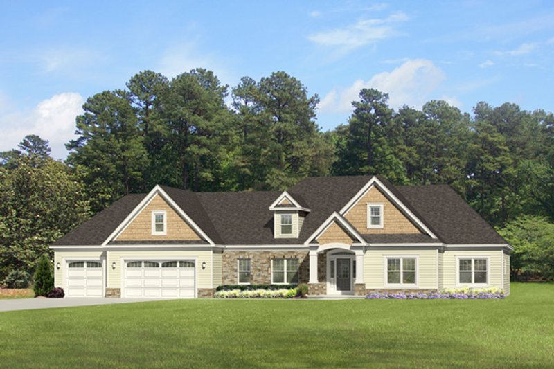 Architectural House Design - Ranch Exterior - Front Elevation Plan #1010-85