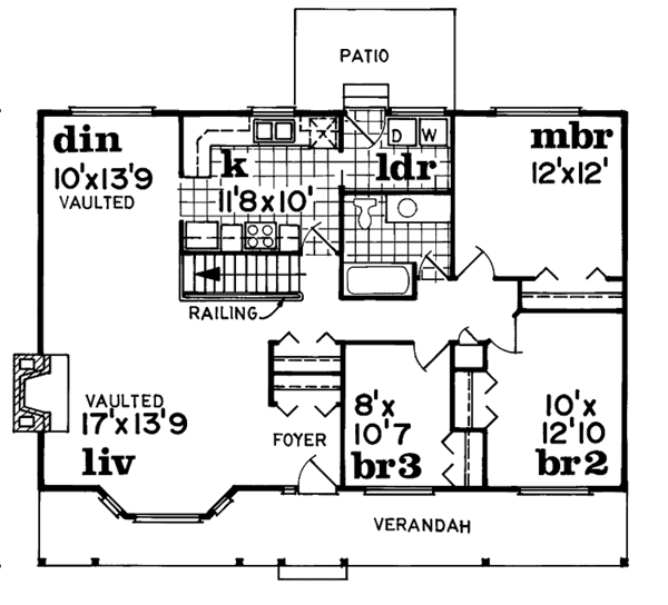 House Blueprint - Ranch Floor Plan - Main Floor Plan #47-754