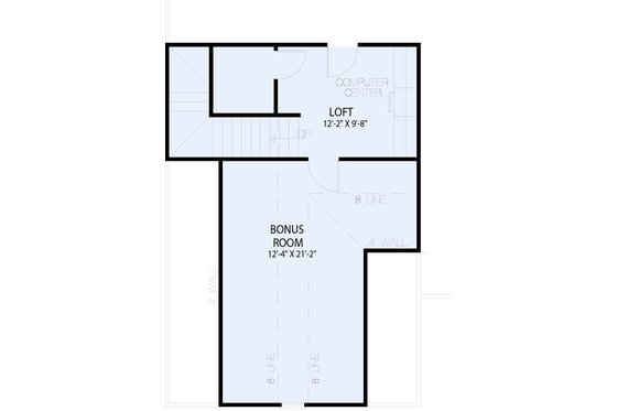 Floor Plan - Upper Floor for European House Plan #17-526 - 4 bed, 3 bath