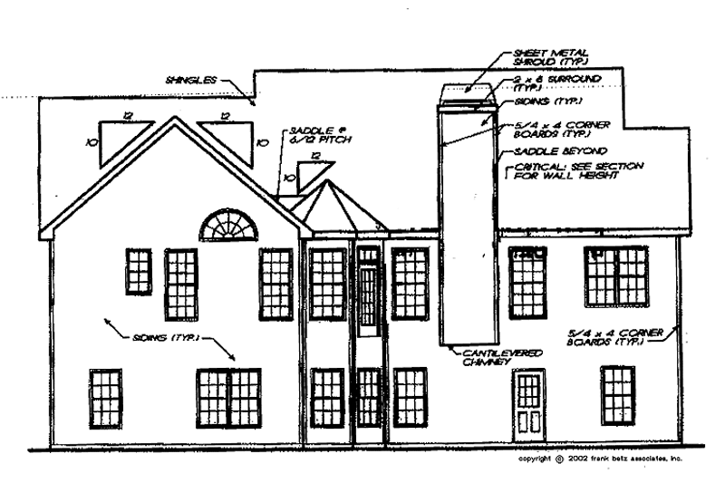 House Blueprint - Exterior - Rear Elevation 1 for Ranch House Plan #927-851 - 3 bed, 2 bath