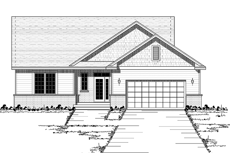 Home Plan - Exterior - Front Elevation 3 for Craftsman House Plan #51-592 - 2 bed, 1 bath