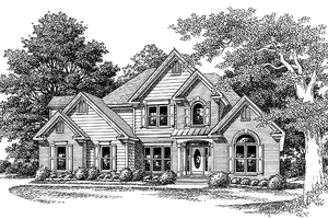 Exterior - Front Elevation 3 for Colonial House Plan #927-205 - 3 bed, 2.5 bath