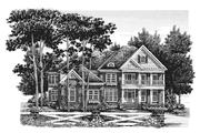 Traditional Style House Plan - 5 Beds 4.5 Baths 3688 Sq/Ft Plan #927-265 Exterior 