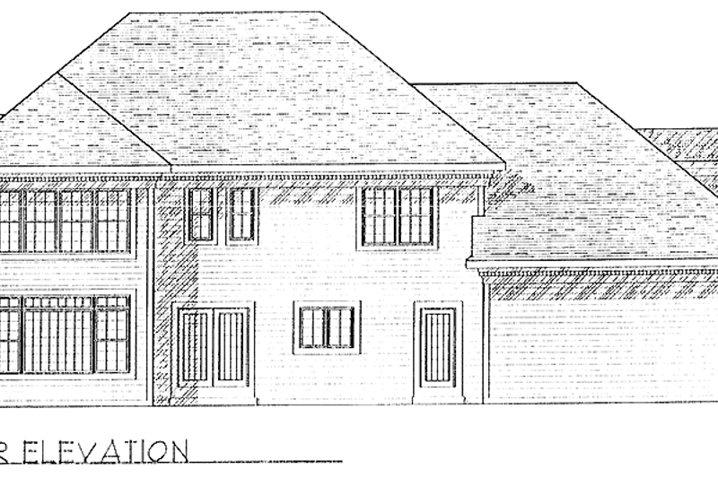 Home Plan - Exterior - Rear Elevation for Classical House Plan #70-1312 - 3 bed, 2.5 bath