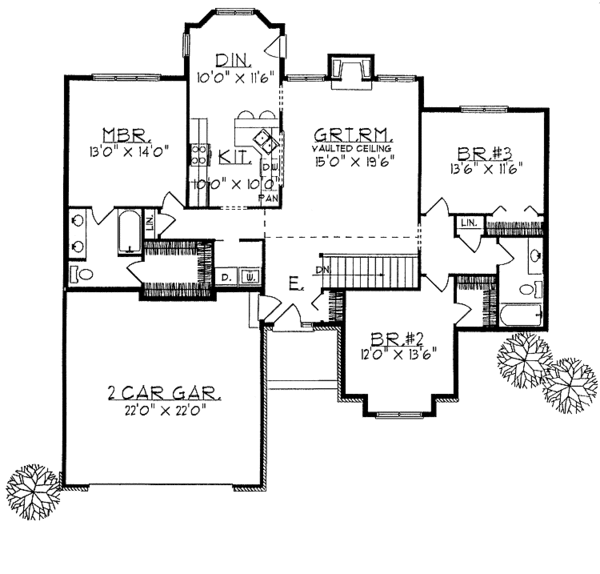 Home Plan - Ranch Floor Plan - Main Floor Plan #70-1319