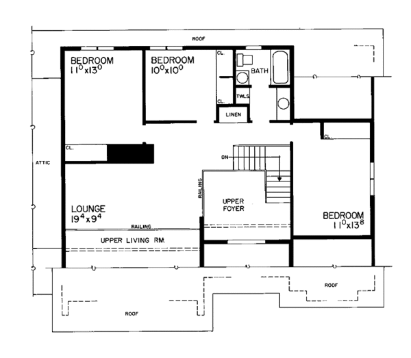 Dream House Plan - Mediterranean Floor Plan - Upper Floor Plan #72-772