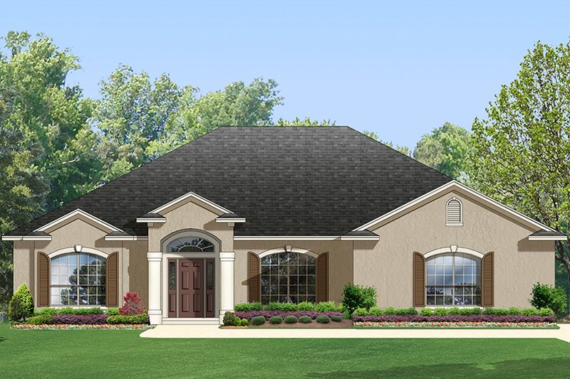 Home Plan - Exterior - Front Elevation 3 for Adobe / Southwestern House Plan #1058-96 - 4 bed, 2 bath