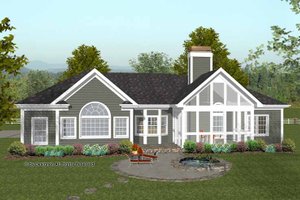 Exterior - Rear Elevation for Traditional House Plan #56-684 - 3 bed, 2.5 bath