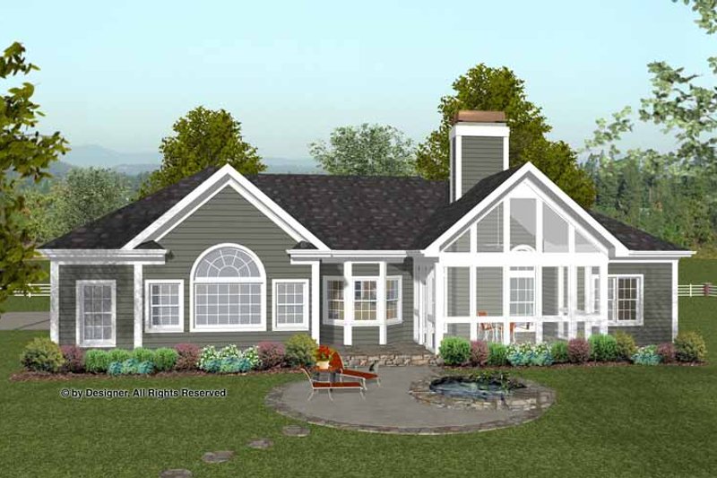 Dream House Plan - Exterior - Rear Elevation for Traditional House Plan #56-684 - 3 bed, 2.5 bath
