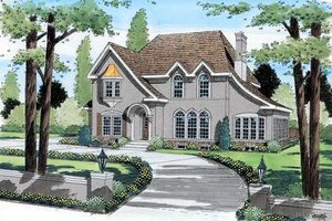 European Exterior - Front Elevation Plan #312-468