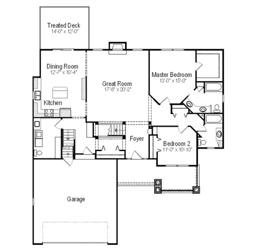 Traditional Style House Plan - 2 Beds 3 Baths 1652 Sq/Ft Plan #49-276 ...