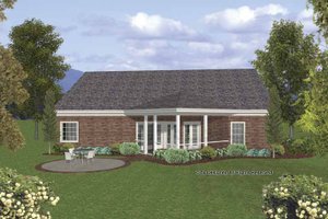 Exterior - Rear Elevation for Traditional House Plan #56-691 - 3 bed, 2.5 bath