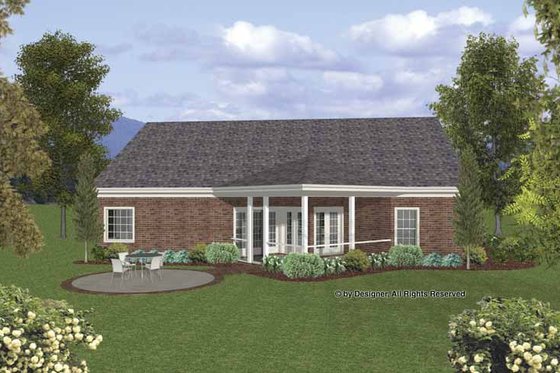 Exterior - Rear Elevation for Traditional House Plan #56-691 - 3 bed, 2.5 bath