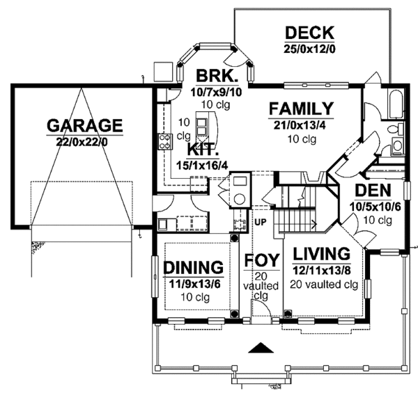 House Design - Country Floor Plan - Main Floor Plan #320-834