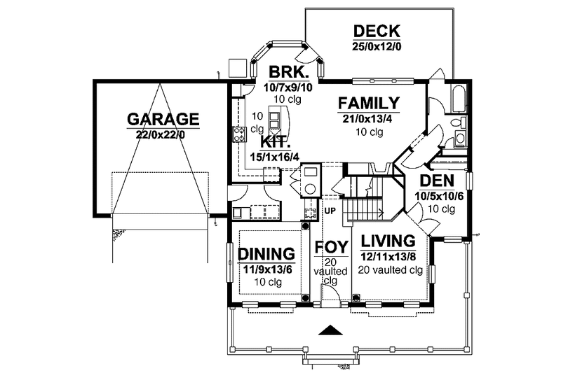 Home Plan - Floor Plan - Main Floor for Country House Plan #320-834 - 3 bed, 3 bath