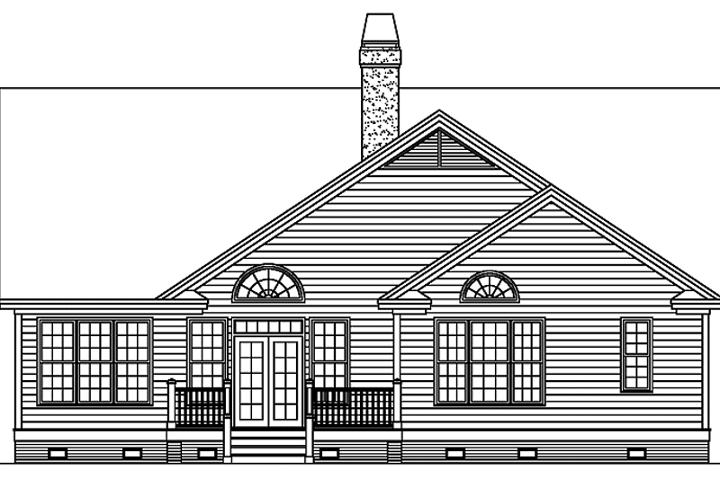 Home Plan - Exterior - Rear Elevation 1 for Country House Plan #929-554 - 3 bed, 2 bath