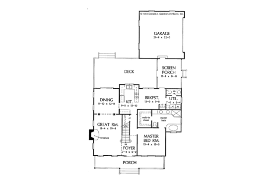 Floor Plan - Main Floor for Country House Plan #929-200 - 3 bed, 2.5 bath
