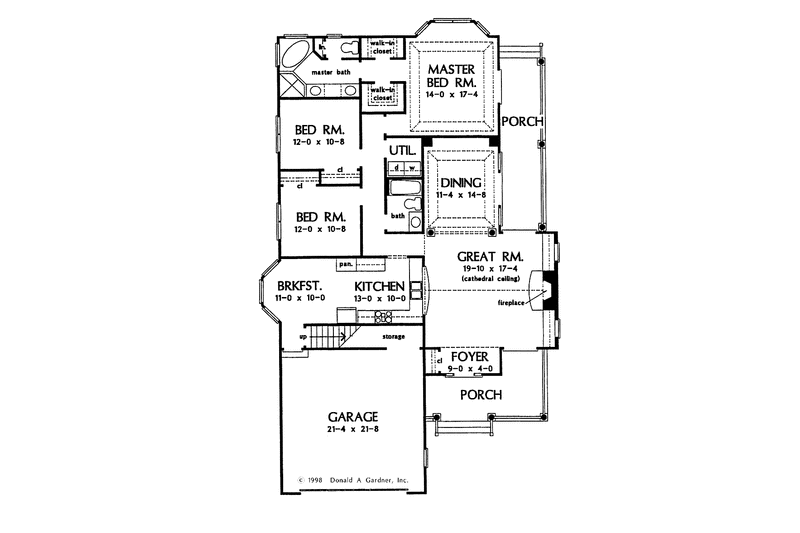 House Plan Design - Floor Plan - Main Floor for Ranch House Plan #929-338 - 3 bed, 2 bath