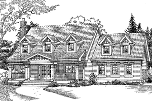 Exterior - Front Elevation 3 for Colonial House Plan #47-891 - 4 bed, 2.5 bath