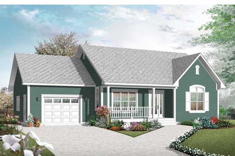 Country Style House Plan - 2 Beds 1 Baths 1113 Sq/Ft Plan #23-2433