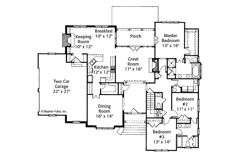 Home Plan - Floor Plan - Main Floor for Country House Plan #429-333 - 3 bed, 2.5 bath