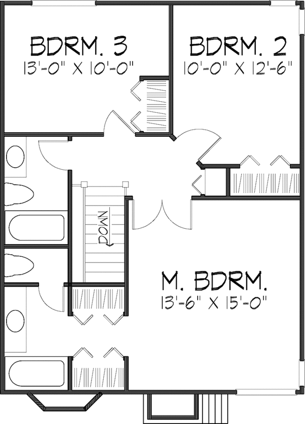 House Plan Design - Craftsman Floor Plan - Upper Floor Plan #320-849