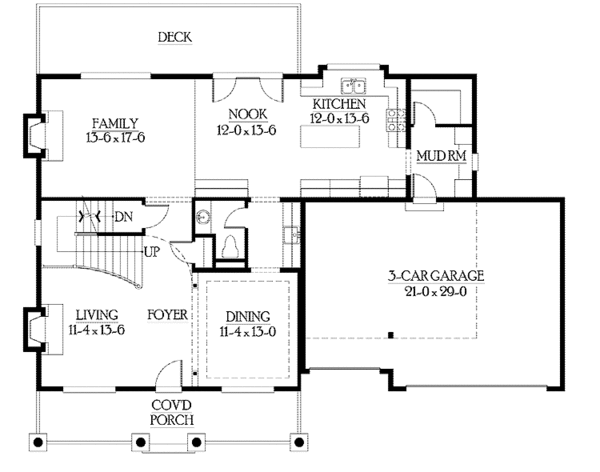House Plan Design - Craftsman Floor Plan - Main Floor Plan #132-369