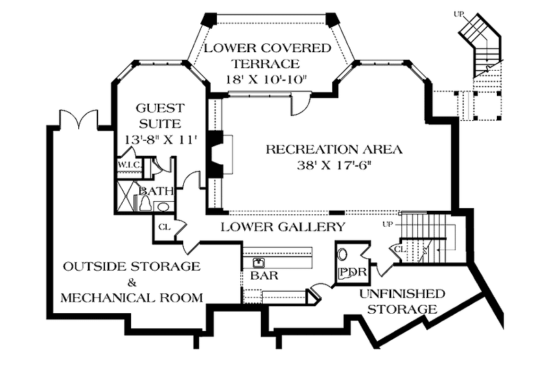 Home Plan - Floor Plan - Lower Floor for Traditional House Plan #453-159 - 4 bed, 4 bath