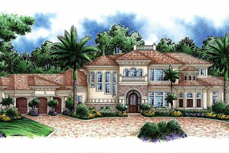 Dream House Plan - Mediterranean Exterior - Front Elevation Plan #1017-42