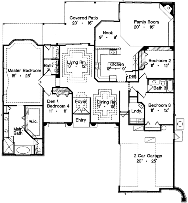 House Plan Design - Classical Floor Plan - Main Floor Plan #417-653