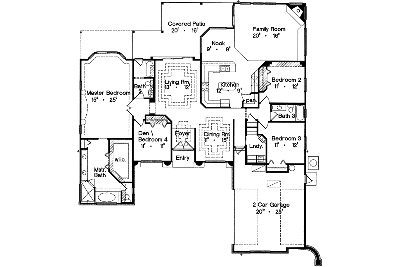 Home Plan - Floor Plan - Main Floor for Classical House Plan #417-653 - 4 bed, 3 bath