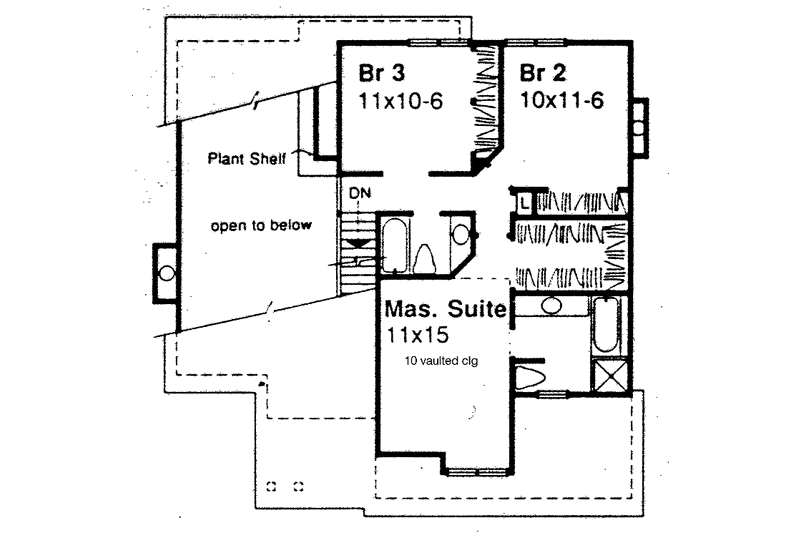 Architectural House Design - Floor Plan - Upper Floor for Bungalow House Plan #320-713 - 3 bed, 2.5 bath