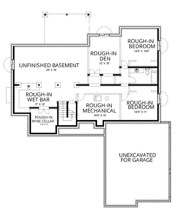 Traditional Floor Plan - Lower Floor Plan #112-211